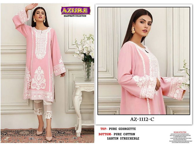 Azure Readymade Collection Fancy Ethnic Wear Top With Bottom Collection